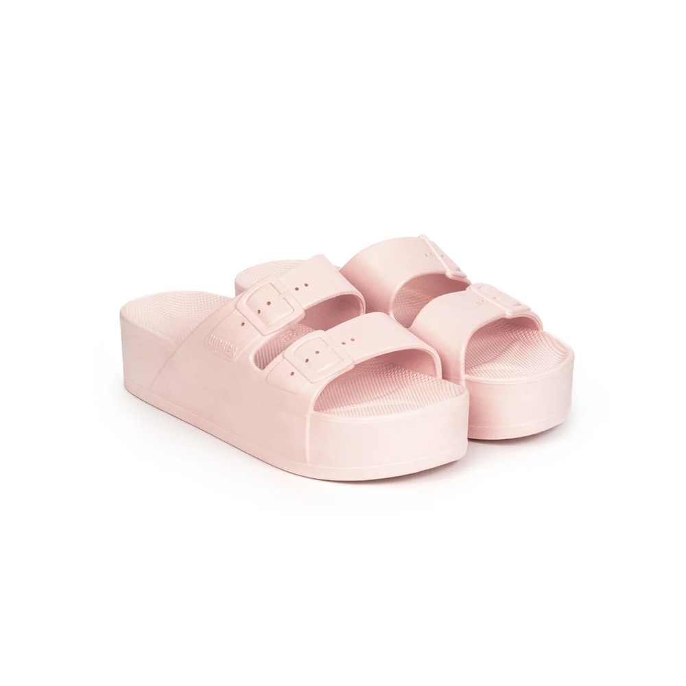 Blush Pink Platform Slide Sandals